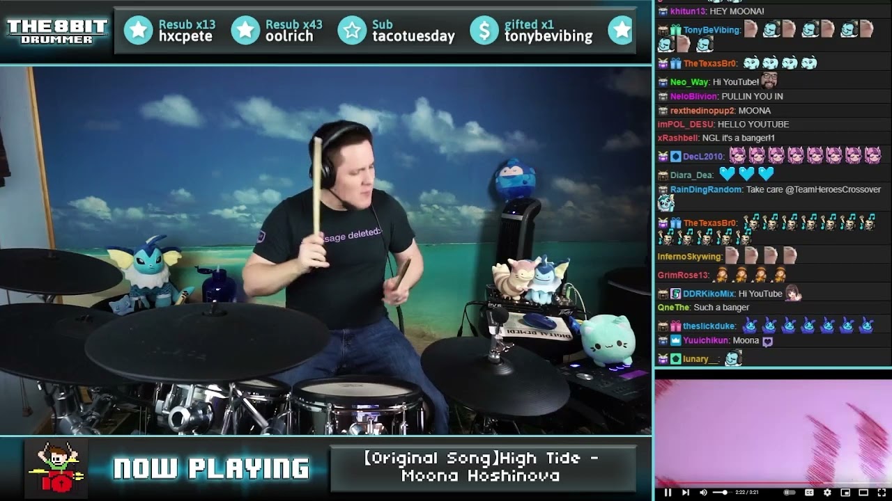 The8BitDrummer // Moona Hoshinova - High Tide