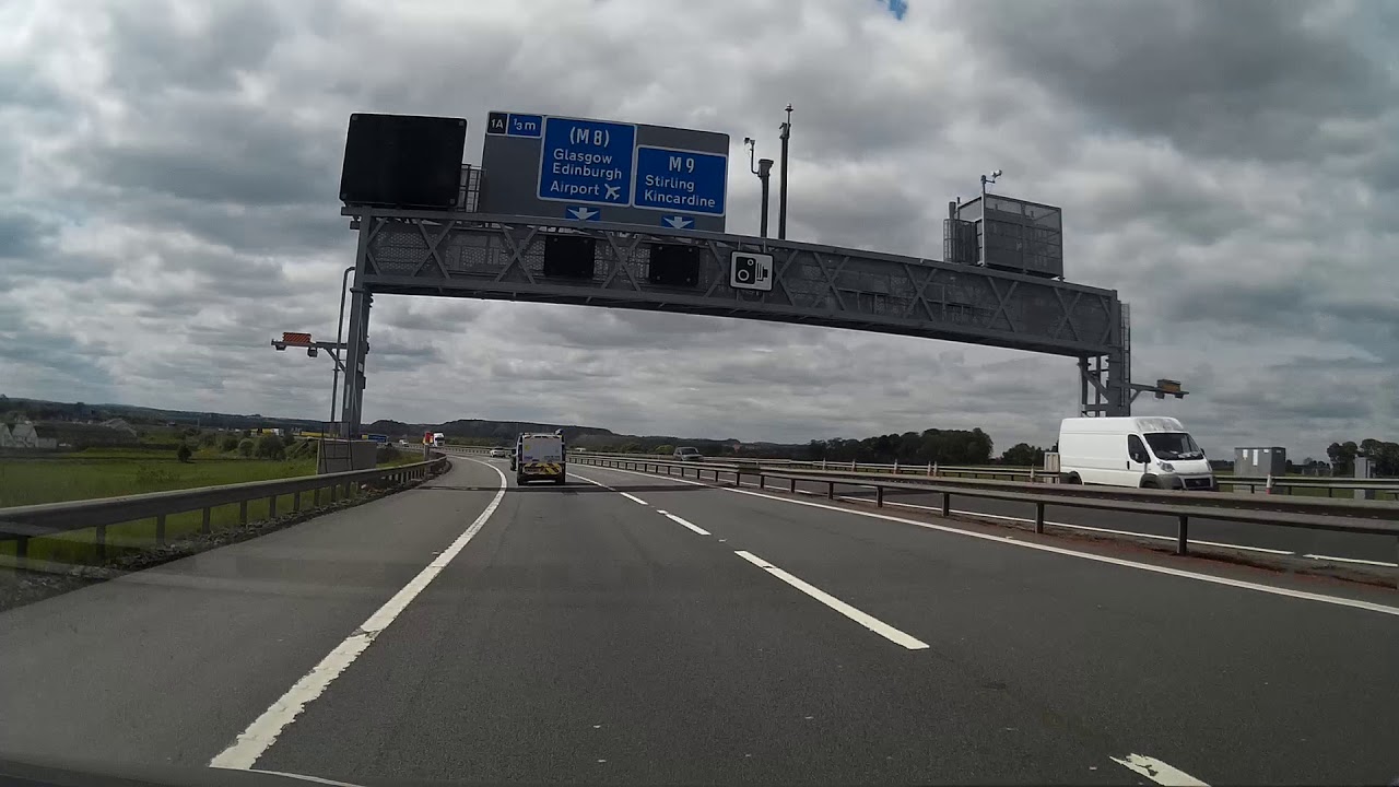Spring Drive South On M90 To Airport Ingliston Edinburgh Scotland