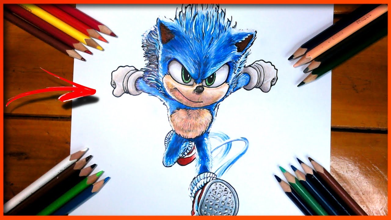 Como desenhar o Sonic Realista do Filme