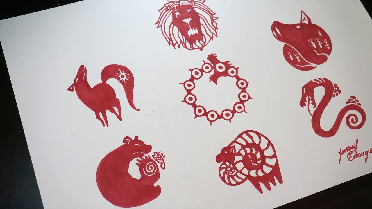 How To Draw The 7 Deadly Sins Symbols/Tattoos