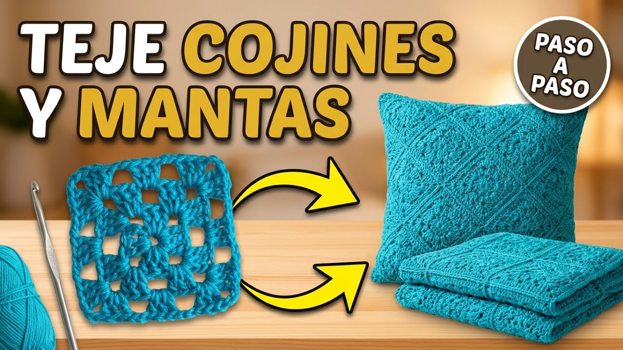 cuadro a crochet - paso a paso - facil de tejer - cuadrado a crochet para mantel