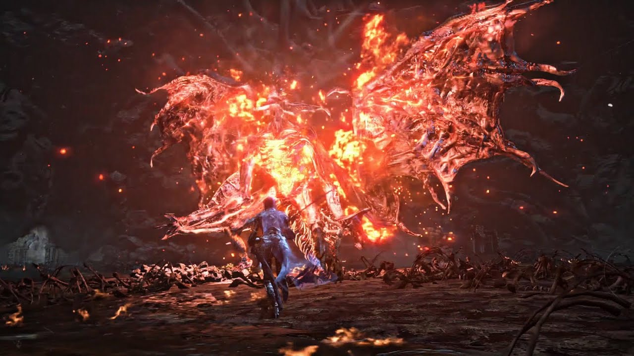 Demon Prince with &bdquo;Crimson Bat&ldquo; theme (Cinematic Fight) - Dark Souls 3