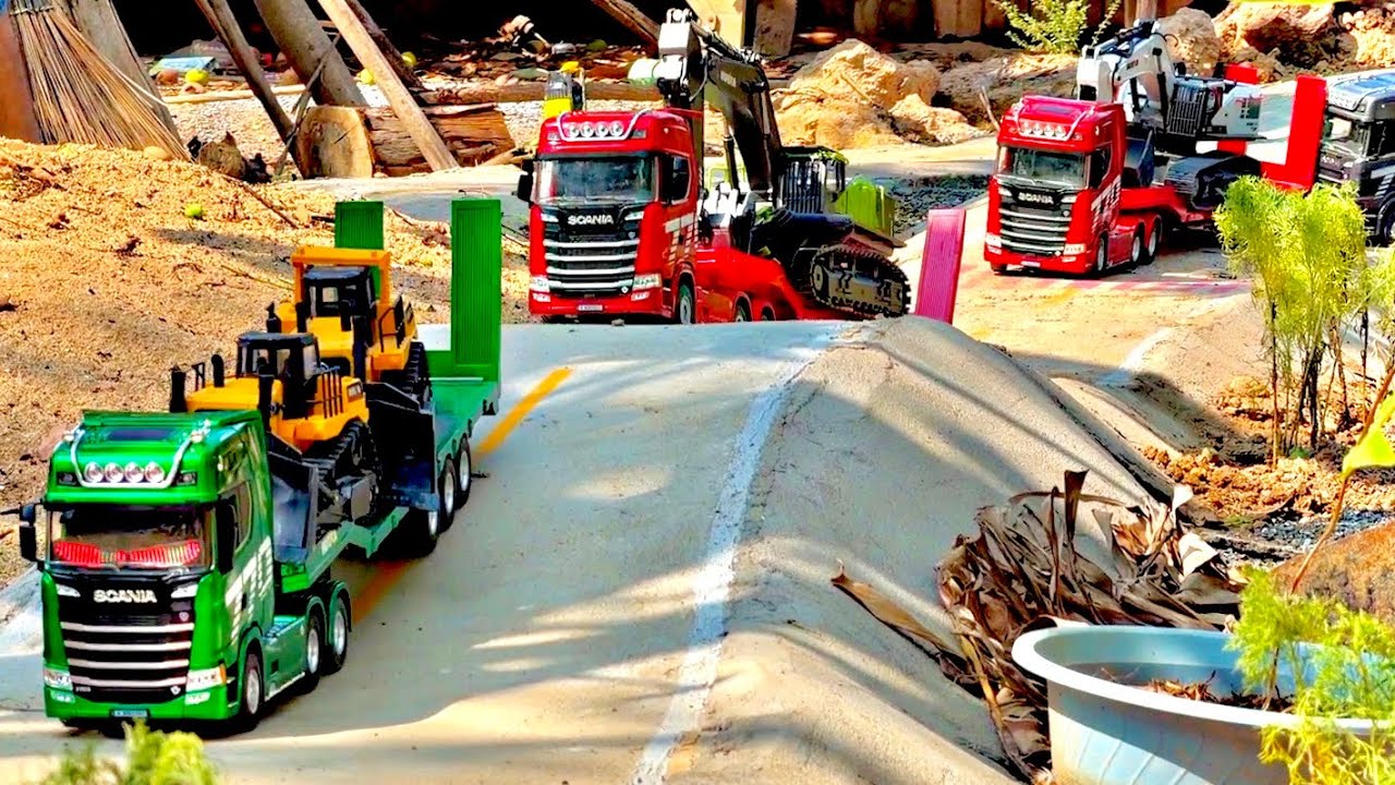 FULL VIDEO 4 PROJECT BY RC POWER!! Team RC Excavator Dump Trailer Bulldozer Working Drive On The Way
