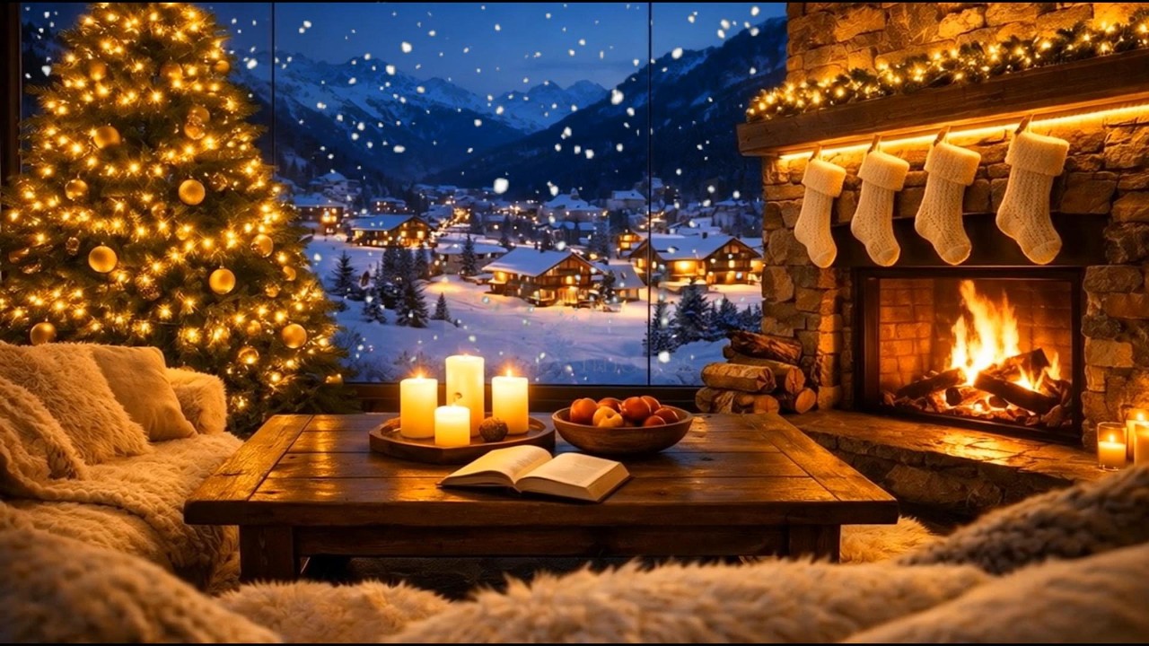 Reading by the Fire While it Snows Outside 📖 (Relaxing Piano Ambience)