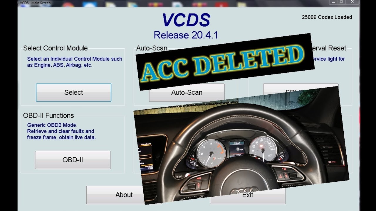 ACC Delete using vcds,  audi SQ5
