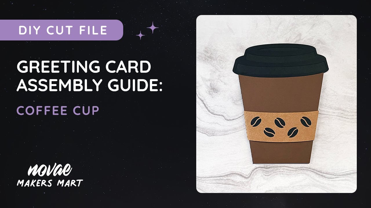 Coffee Greeting Card SVG Cut File | DIY Coffee Card SVG Template
