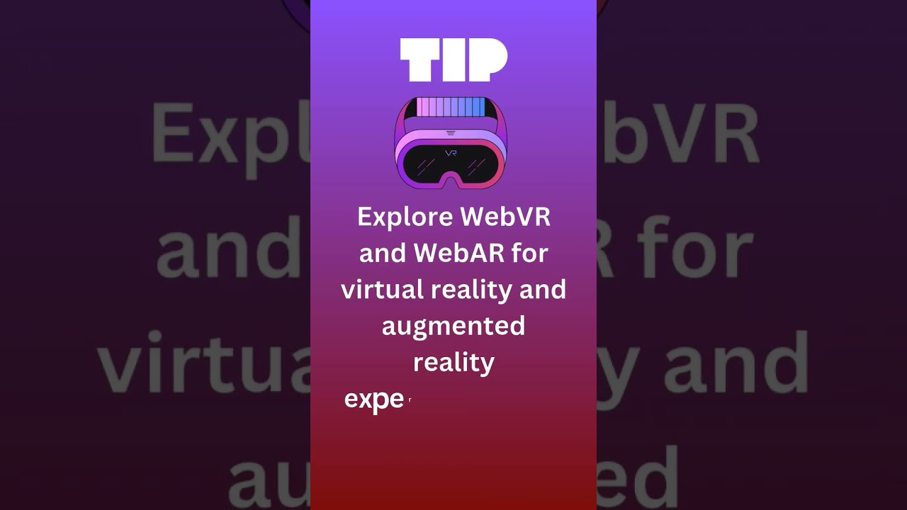 Web tip. Explore webVR and webAR for virtual reality and augmented reality in the web #shorts