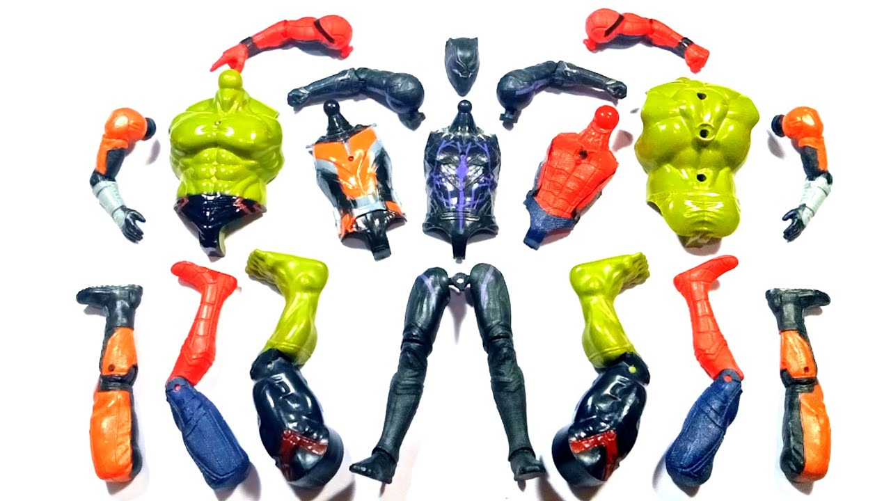 Hulk smash Spider-Man Ant-Man black panther assemble toys video 