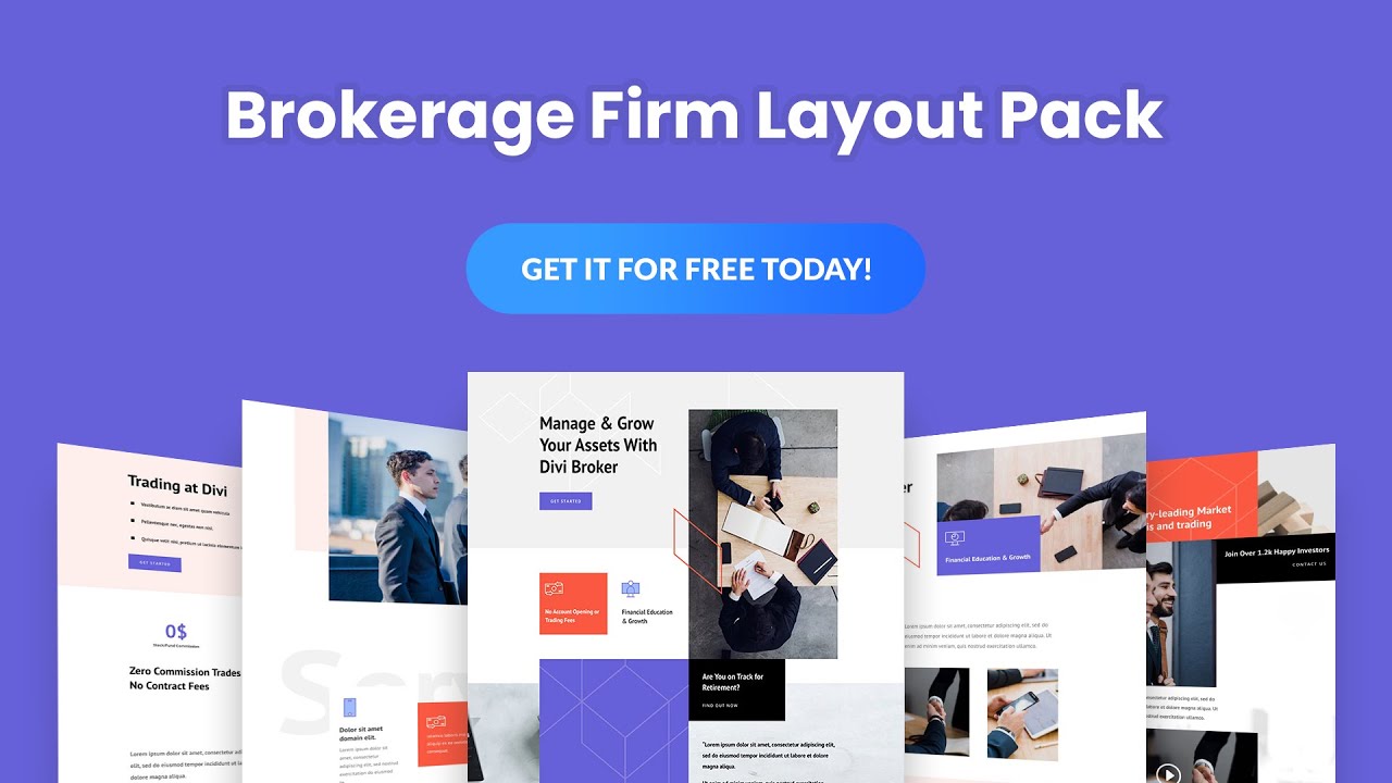 Get a FREE Brokerage Firm Layout Pack for Divi