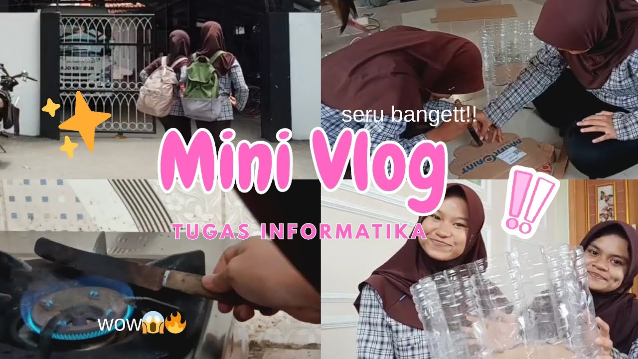 Membuat Tempat Sampah dari Botol Bekas | Mini Vlog Praktikum Informatika – SMAN 1 SLIYEG