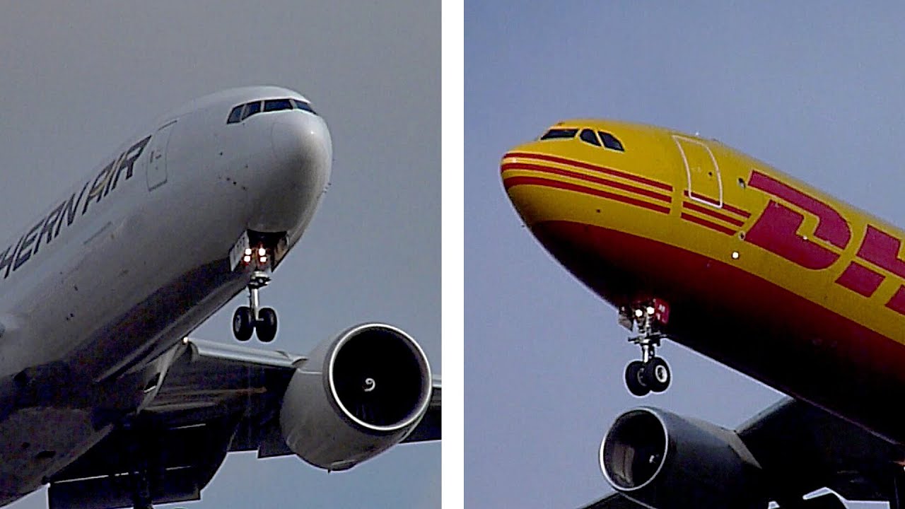 Stormwatch: 5 Cargo Aircraft Landing at Leipzig/Halle Airport (Germany) in Strong Wind