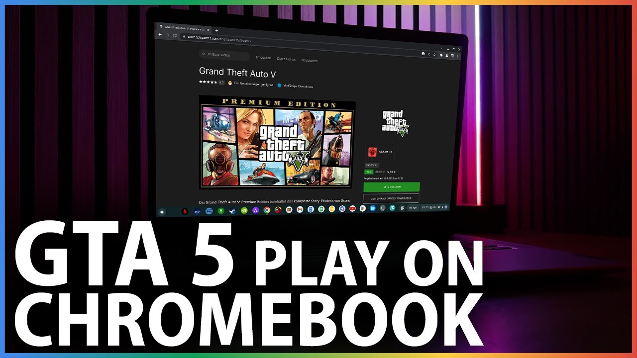 Как играть в GTA 5 на ЛЮБОМ Chromebook (или слабом ноутбуке) | Быстро и просто | Обучающее видео ...