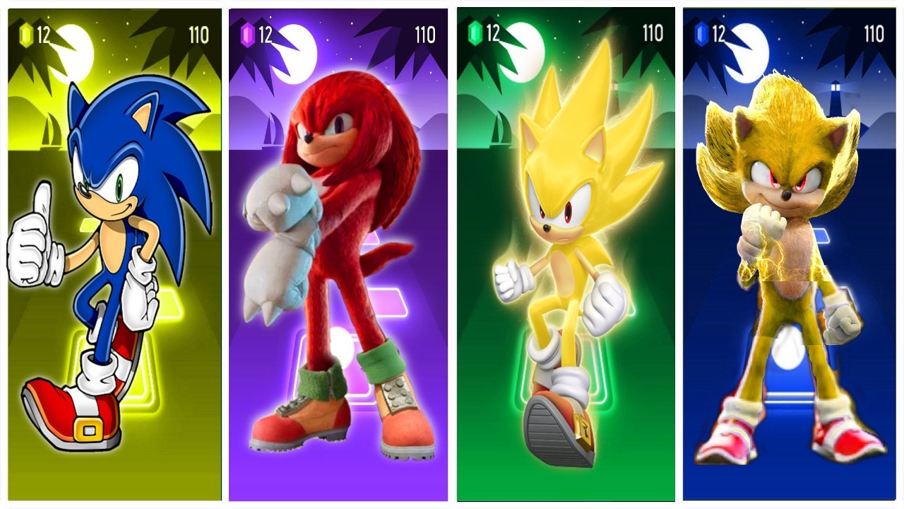 📹 Sonic 🆚 Red Sonic 🆚 Yellow Sonic 🆚 Yellow Sonic || Tiles Hop #sonic