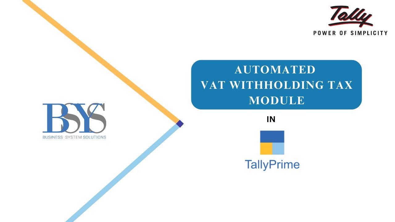 VAT Withholding Module in Tally | #tally #withholdingtax #kenya #bsys #vat