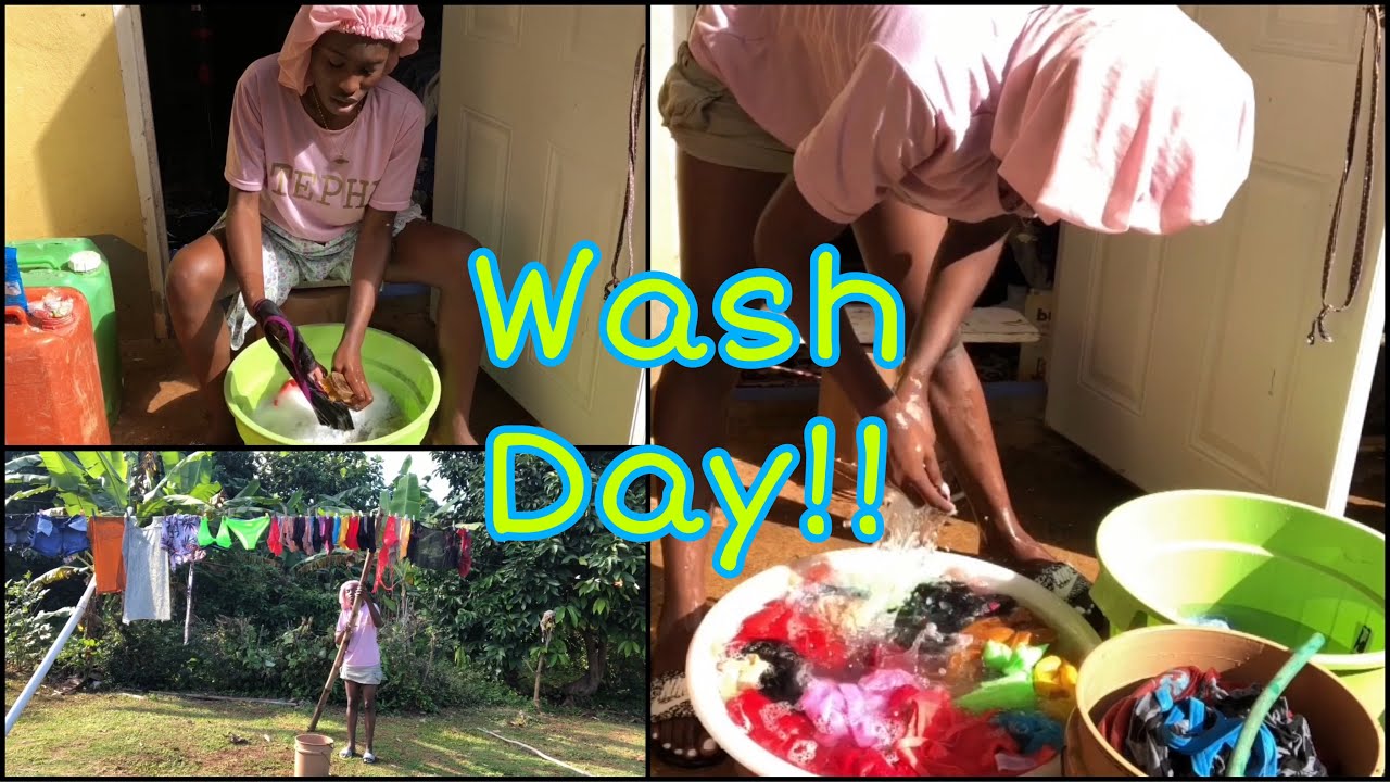 JAMAICA VLOG Pt.7| Bath Pan and Brush- Traditional Style Washing| Laundry Day+ Bonus Hygiene Tips🙈