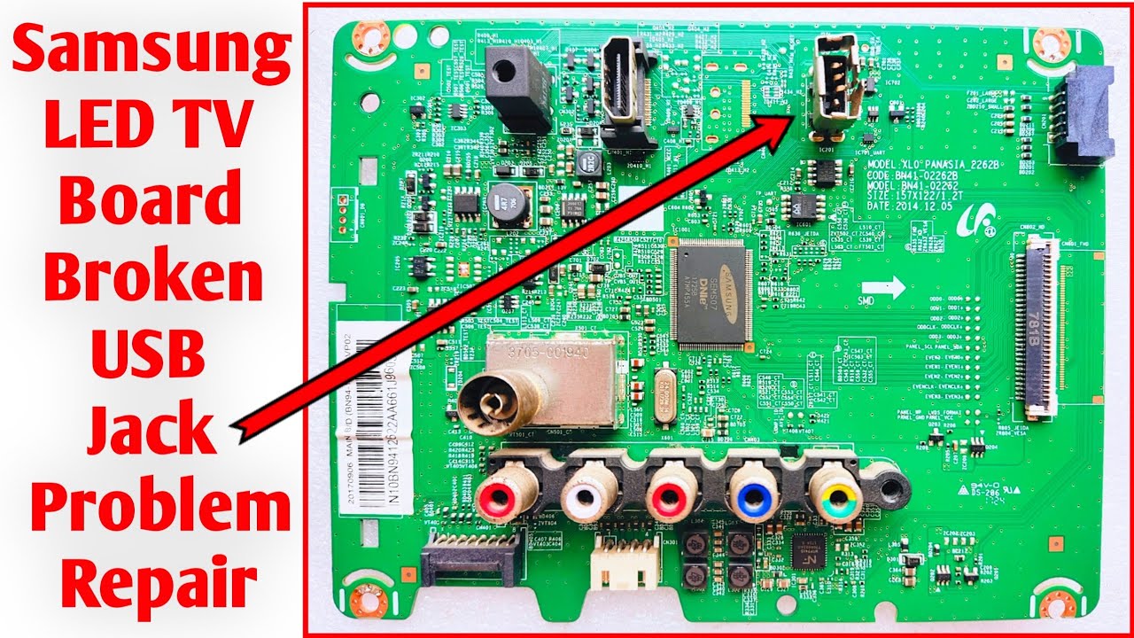 How To Repair Samsung LED TV Board Broken USB Jack Problem - UA32FH4003RMXL