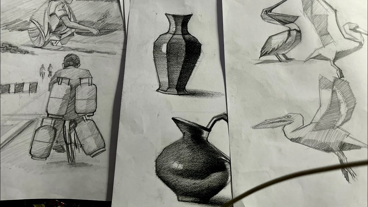 Learn pencil drawing, pencil sketch.