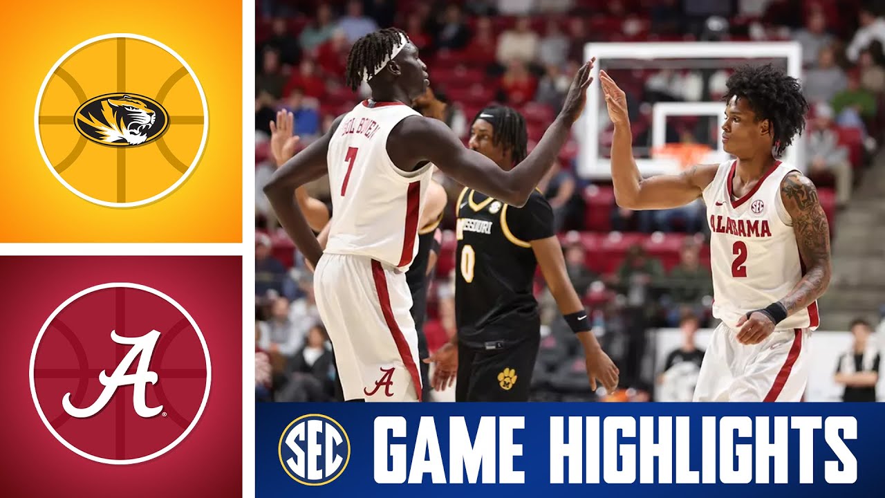 Missouri Tigers at No. 23 Alabama Crimson Tide | Game Highlights | 2026 SEC Men's Basketball