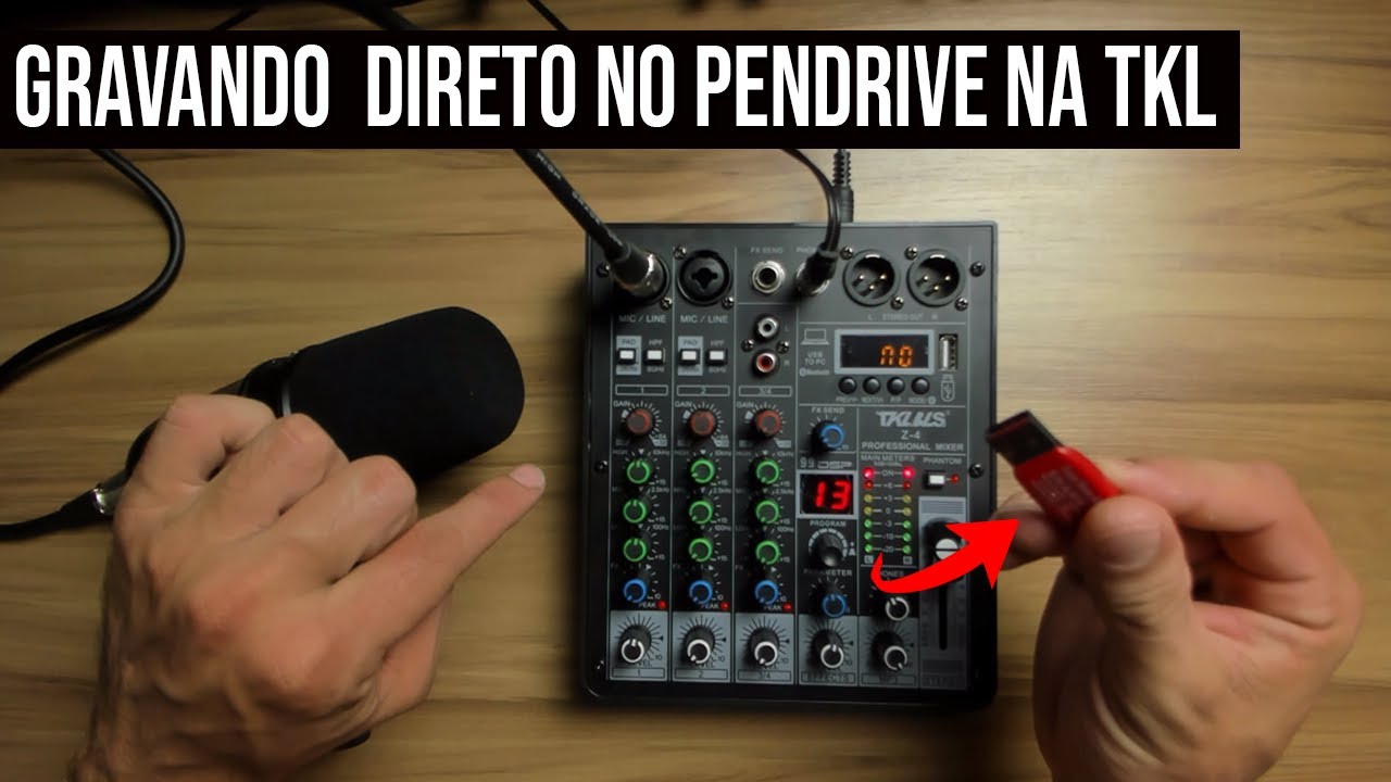 Como GRAVAR NO PENDRIVE com a Mesa de Som/Interface de Áudio TKL