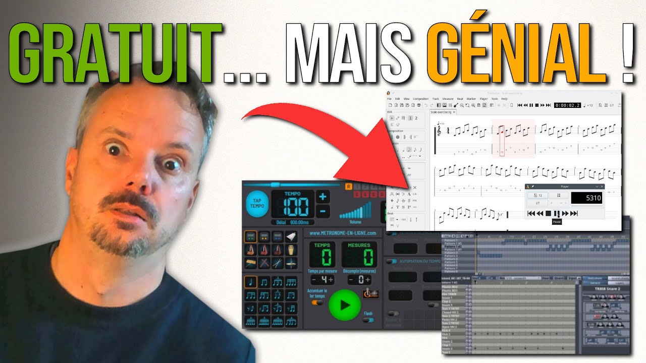 5 Logiciels GRATUITS pour la GUITARE - part 1 (Apprentissage, Composition, Enregistrement, Théorie)