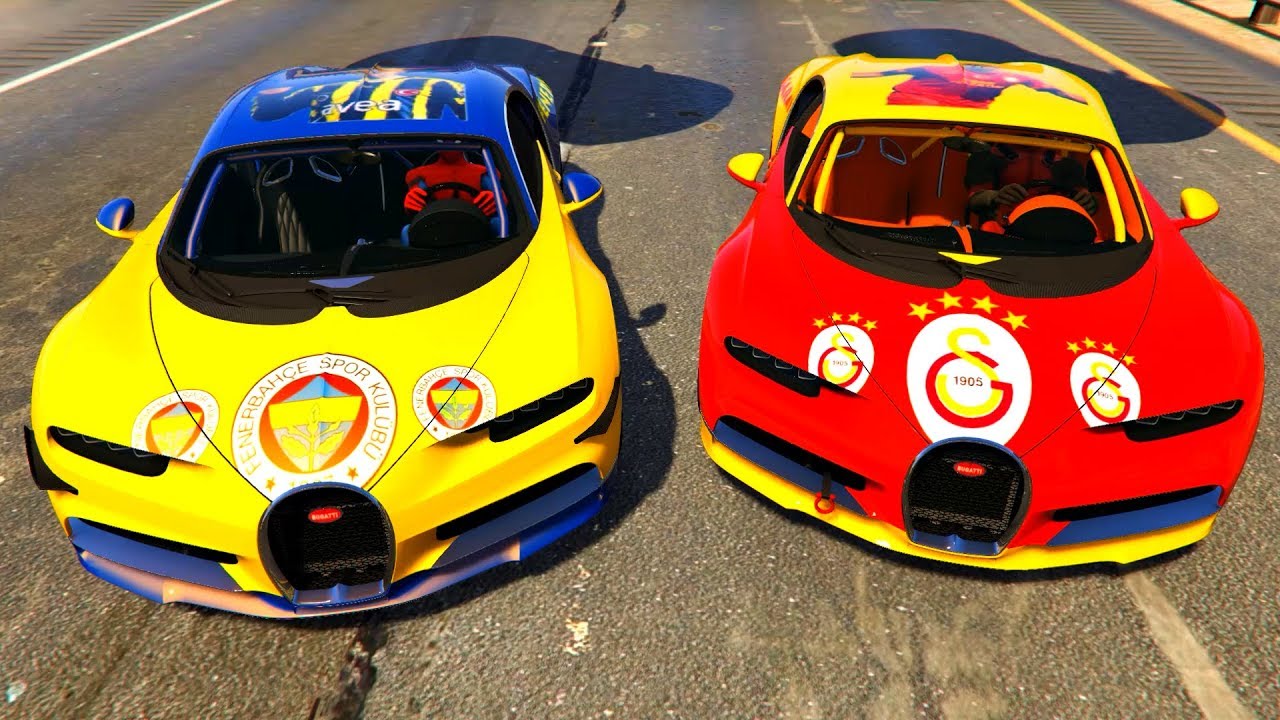4 Büyükler Bugatti Veyron Arabalar Harika Yarışa Katılıyor - GTA 5 MODS