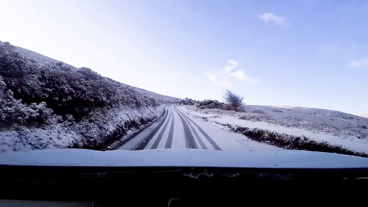 A snowy commute over Dunkery Hill, Exmoor.