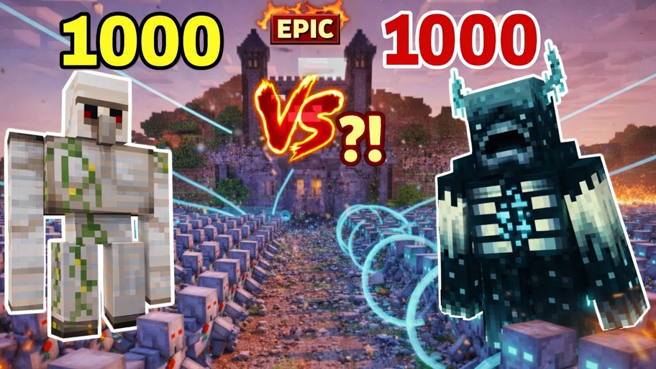  1000 ضد 1000 ! أقوى معركة بتاريخ ماين كرافت 😱🔥