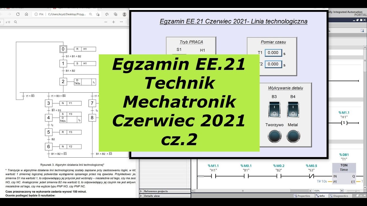 Egzamin ELM.06 EE.21 Technik Mechatronik cz.2 (Programowanie PLC- Siemens)