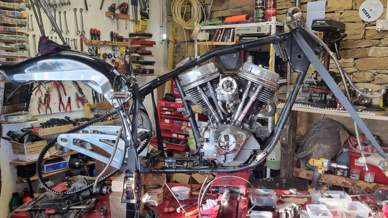 Stripping the Harley. The pan shovel softail I've owned for 30 years begins another reincarnation. 