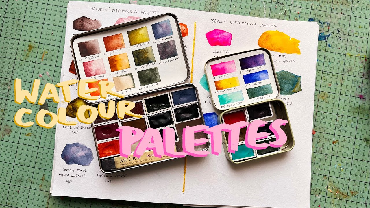 My new mini watercolour palettes - Swatching Roman Szmal and Daniel Smith watercolours