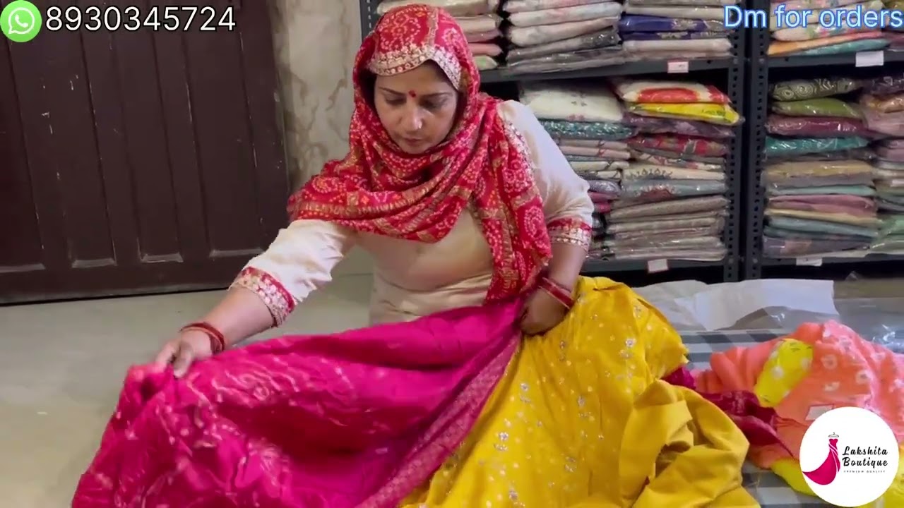 Bandhej cotton and party wear suit available on lakshita boutique kharkhoda in cheap price. 