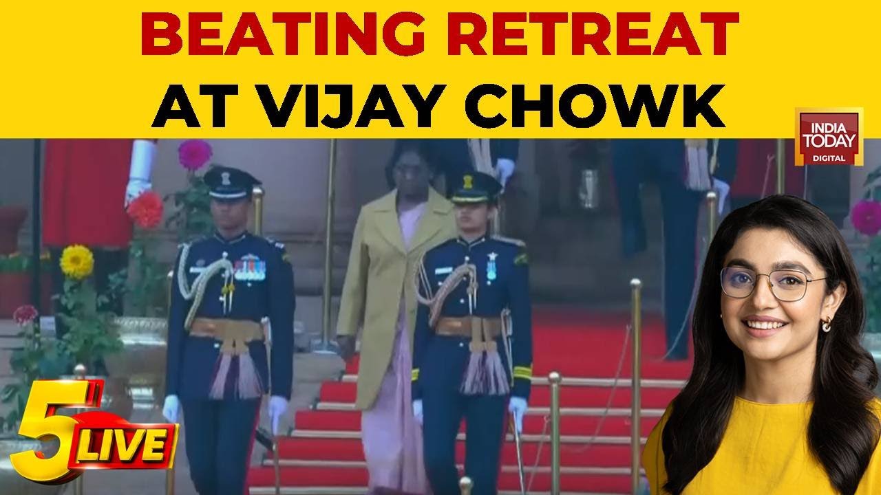 Gaurav Sawant Reports On Beating Retreat Ceremony At Vijay Chowk As President Murmu Arrives
