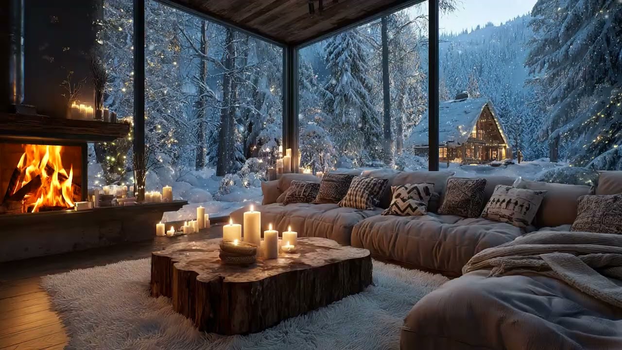 Relaxing Snowy Night Piano ❄️ Cozy Candlelight Atmosphere for Deep Study and Clear Thinking