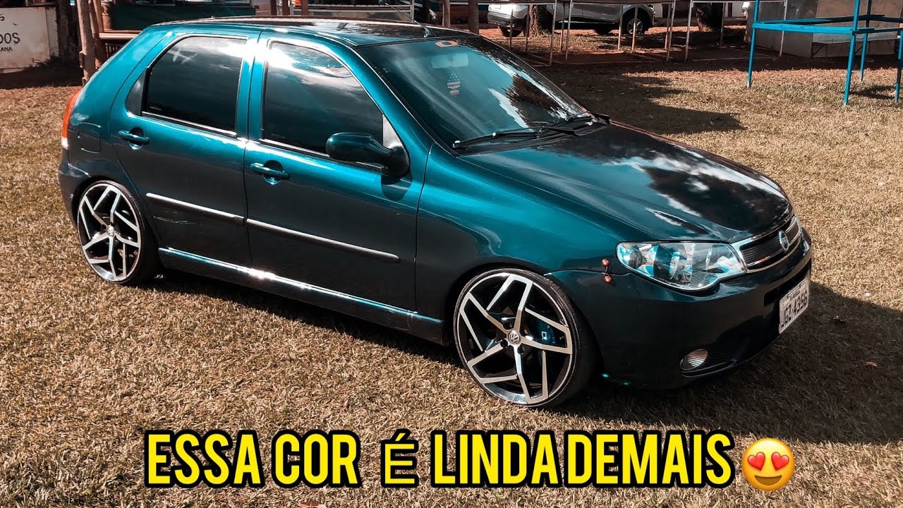 PALIO AZUL REBAIXADO NA FIXA E RODAS MARK 8 ARO18
