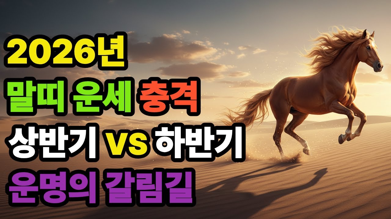2026년 말띠운세 총정리 본띠해 위기일까 기회일까?