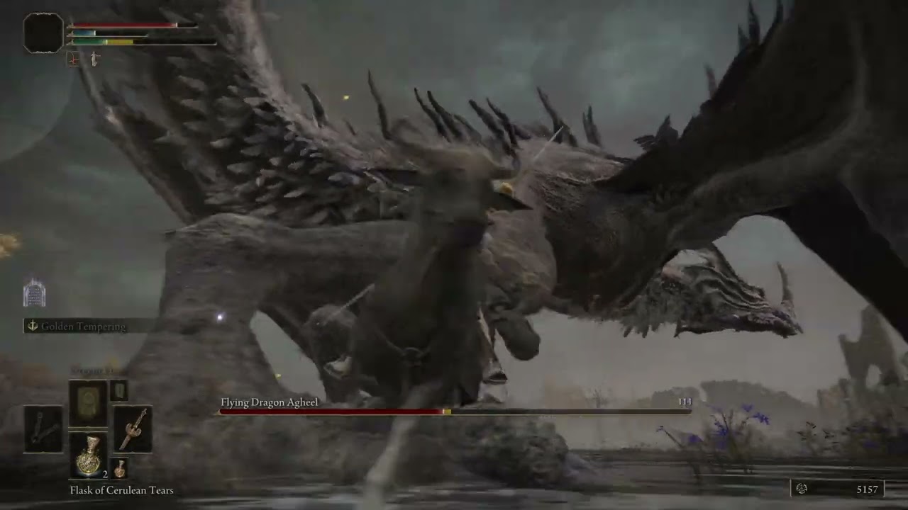 ELDEN RING™ - Defeating Flying Dragon Agheel as Confessor