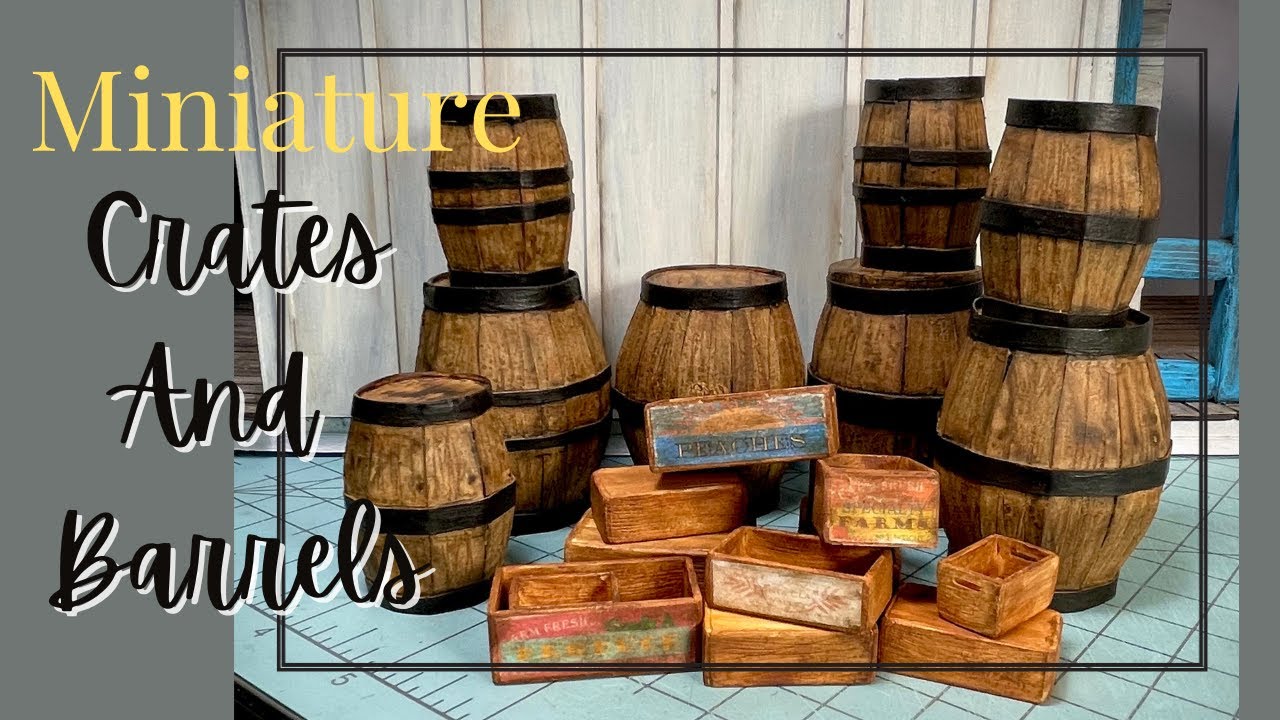 Creating miniature crates and barrels perfect for dollhouses and room boxes