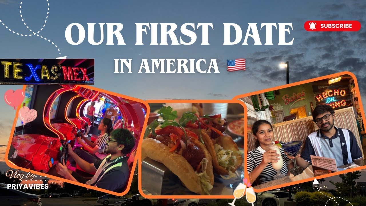 💑 Our First Date in America 🇺🇸/அமெரிக்கா-ல எங்களோட முதல் Game & Food Date Night 🤍@priyavibes8616