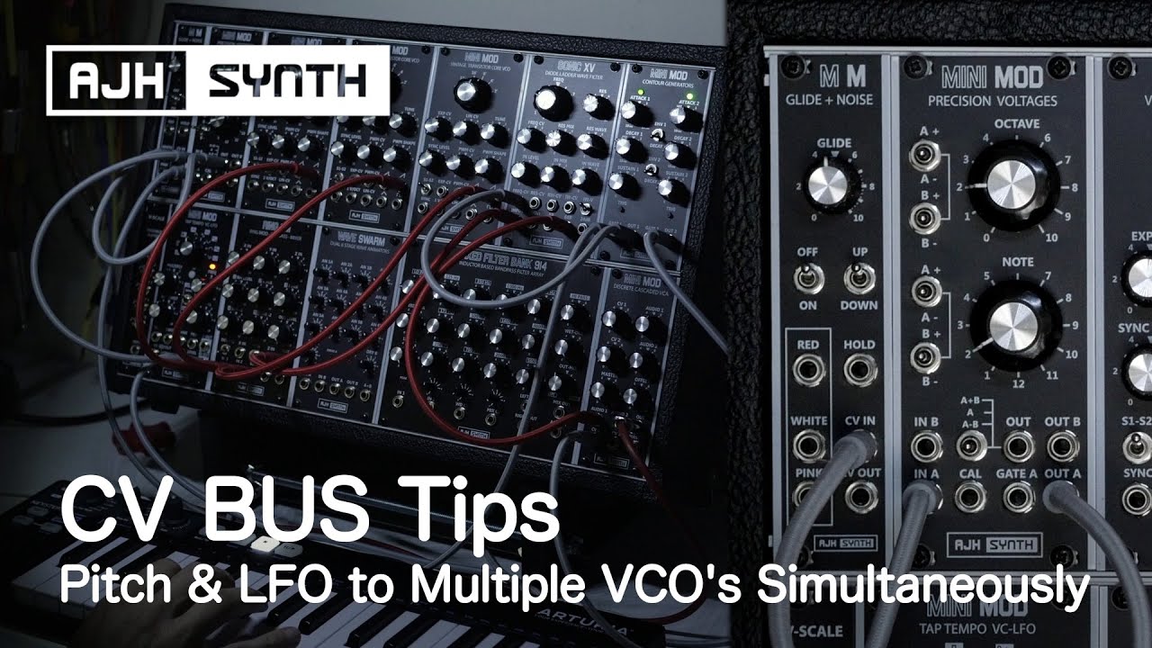 LFO to Multiple VCO's Simultaneously via CV BUS with PRECISION VOLTAGES & GLIDE MkII Modules