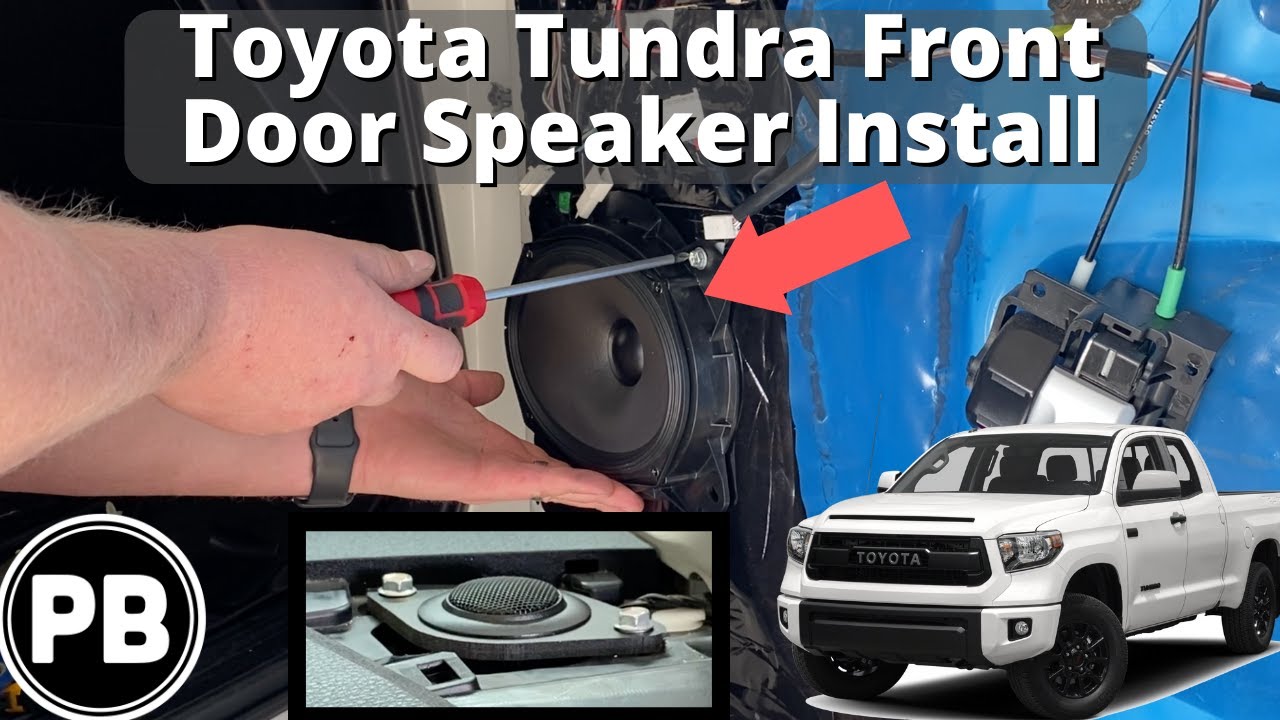 Установка передних динамиков Toyota Tundra 2014–2021 годов выпуска