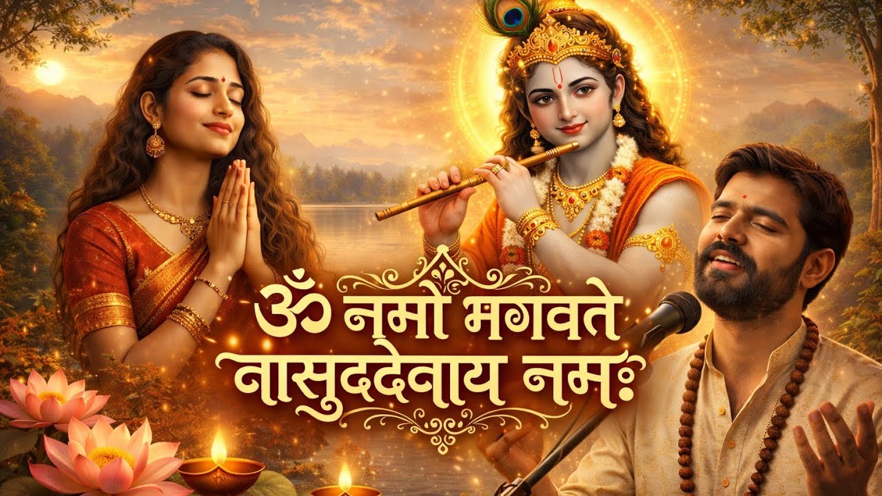 ॐ नमो भगवते वासुदेवाय नमः | Powerful Krishna Mantra | Divine Bhakti Song | Peaceful Vishnu Chant