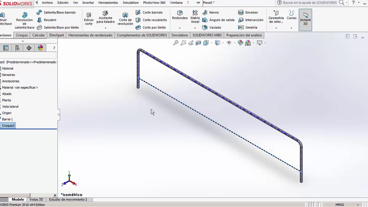 curso solidworks operacion barrido