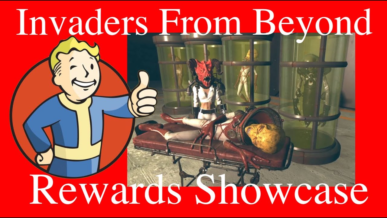 Invaders From Beyond Rewards Showcase FO76 Alien Event Human Tube Alien Head Light Asteroid & More
