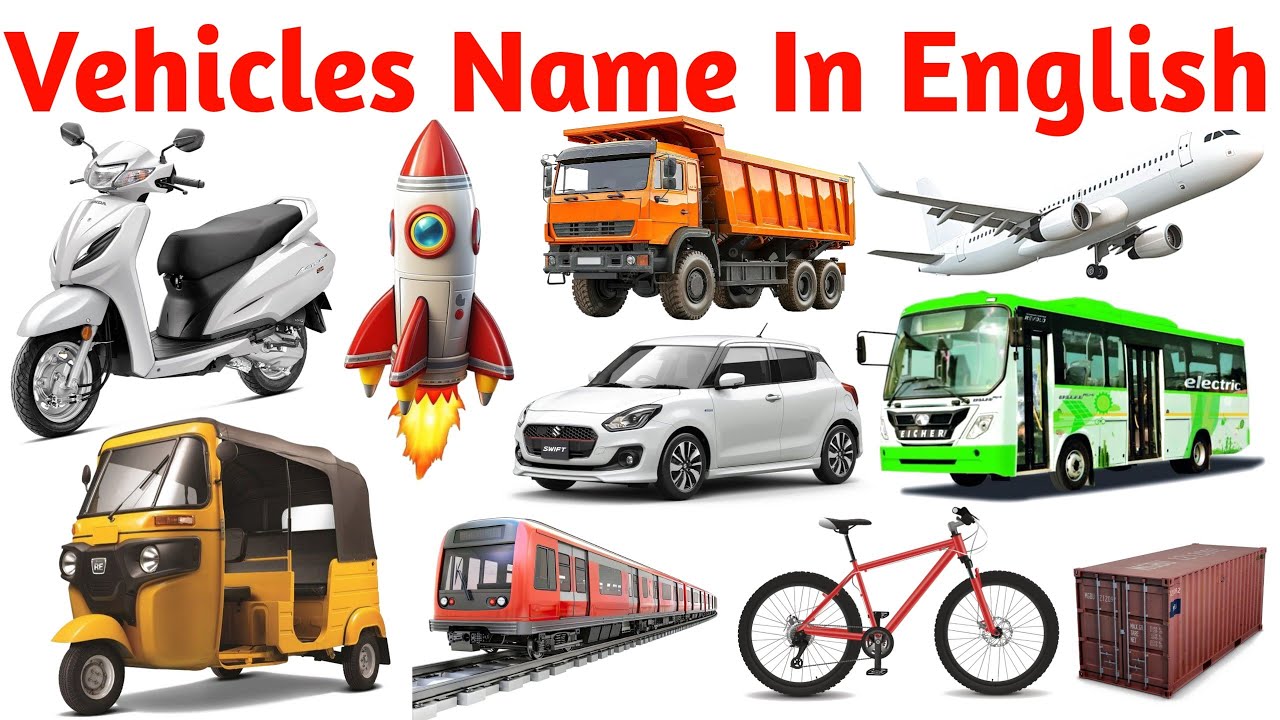 Vehicles Names in English for Kids | Learn Transport and Vehicles Vocabulary Easily |