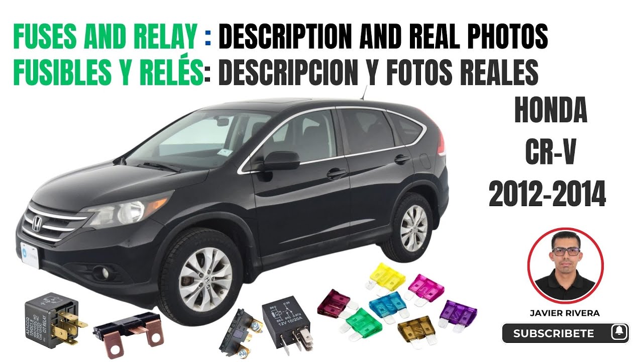 Fuses and Relay Honda CR-V 2012, 2013, 2014 (real photos)/ Fusibles y relé Honda CRV (fotos reales)
