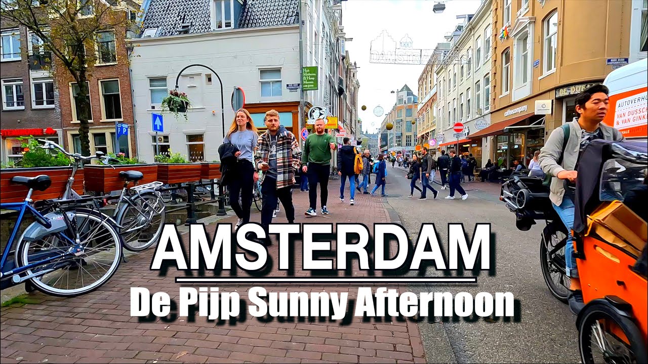 Amsterdam De Pijp Sunny Afternoon Walk | 5k l 60 UHD Amsterdam Sounds