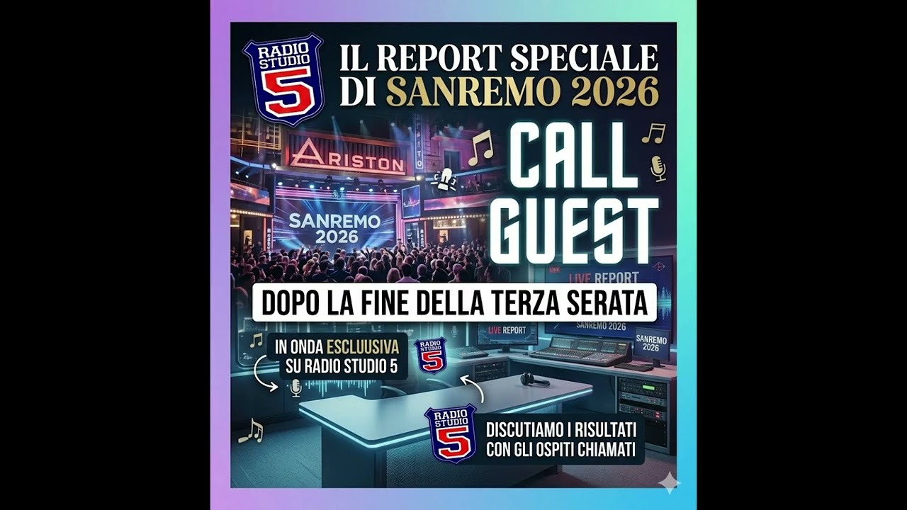 Su Studio 5 la terza serata di Sanremo 2026