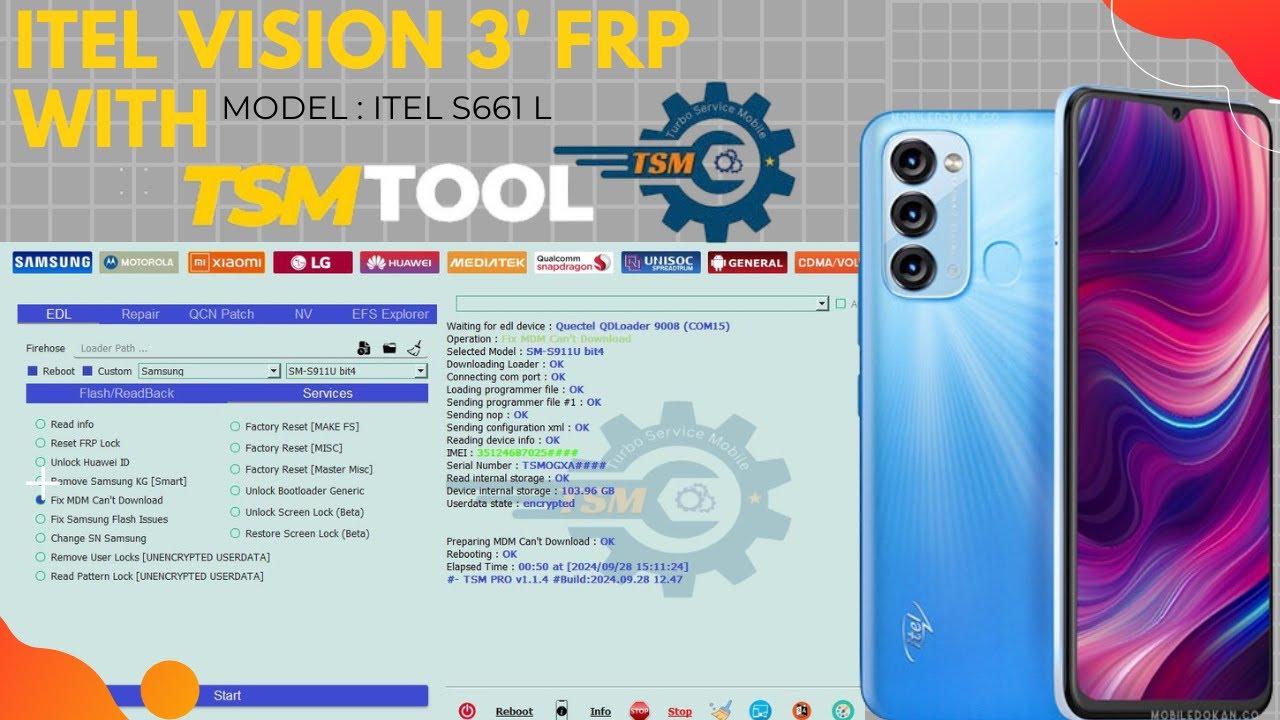 itel vision 3  frp via tsm tool |  #smartphone #viralvideo #frpunlock