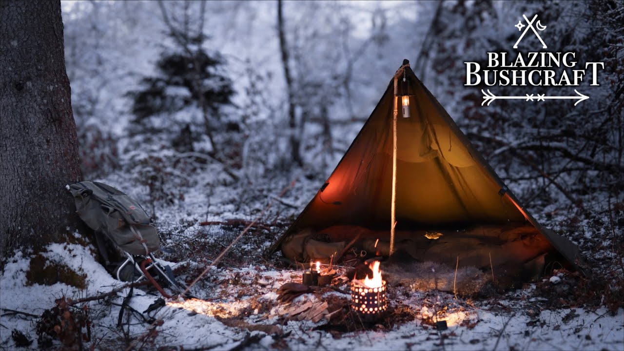 Lavvu Winter Camp / Bushcraft Style / Campfire Cooking