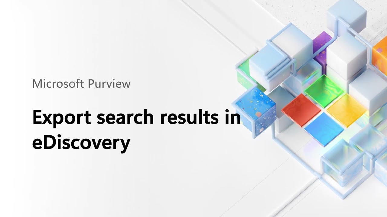 Export Search Results in eDiscovery